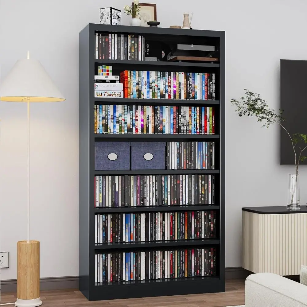 7-Tier Tall CD/DVD Storage Cabinet with Adjustable Shelves for Media, Video Games, and Books in Black
7-Tier Tall CD/DVD Storage Cabinet with Adjustable Shelves for Media, Video Games, and Books in Black