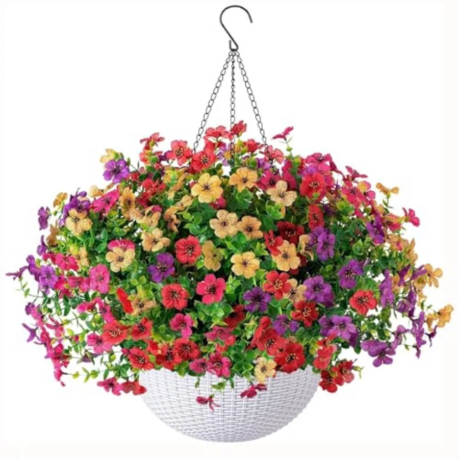 Artificial Faux Hanging Plants Flowers Basket for Outdoor Outside Spring Summer Decoration, Fake Silk UV Sun Resistant Realisti
Artificial Faux Hanging Plants Flowers Basket for Outdoor Outside Spring Summer Decoration, Fake Silk UV Sun Resistant Realisti