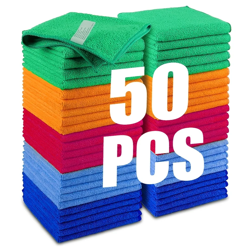 50/60pcs Ultra-Soft Microfiber Cleaning Cloths - Quick-Drying, Absorbent And Streak-Free, Multifunctional Household Rags for Kitchen, Bathroom, And General Cleaning - Durable, Reusable, And Machine Washable - Essential Reusable Cleaning Supplies
50/60pcs Ultra-Soft Microfiber Cleaning Cloths - Quick-Drying, Absorbent And Streak-Free, Multifunctional Household Rags for Kitchen, Bathroom, And General Cleaning - Durable, Reusable, And Machine Washable - Essential Reusable Cleaning Supplies