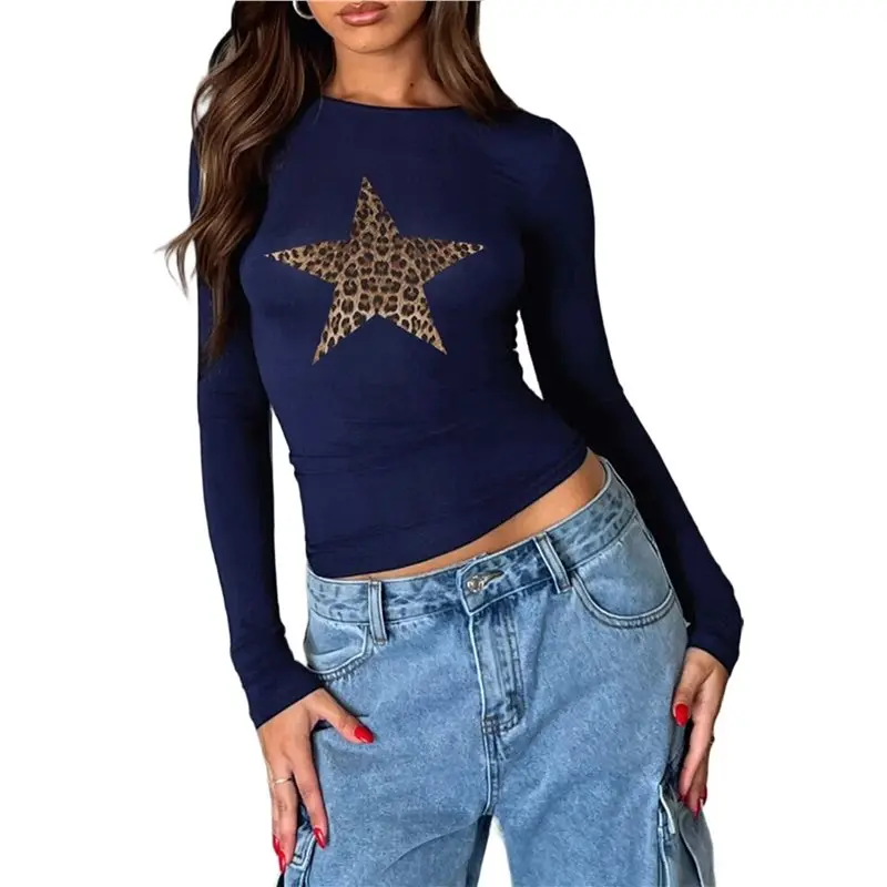 CYL-Womens Leopard Print Crew Neck Basic Tees Tight Fitted Casual Going Out Stretchy Slim Tops Dark Blue XL
CYL-Womens Leopard Print Crew Neck Basic Tees Tight Fitted Casual Going Out Stretchy Slim Tops Dark Blue XL