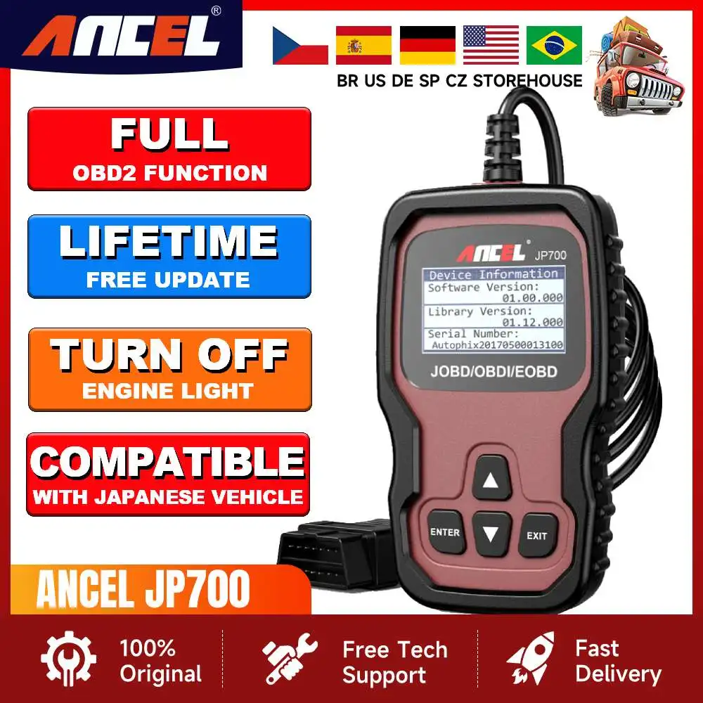 Автомобильный сканер Ancel JP700 OBD2 JOBD EOBD OBD 2, Автомобильные диагностические инструменты, автомобильный считыватель кодов, сканер, проверка двигателя pk ELM327
Автомобильный сканер Ancel JP700 OBD2 JOBD EOBD OBD 2, Автомобильные диагностические инструменты, автомобильный считыватель кодов, сканер, проверка двигателя pk ELM327