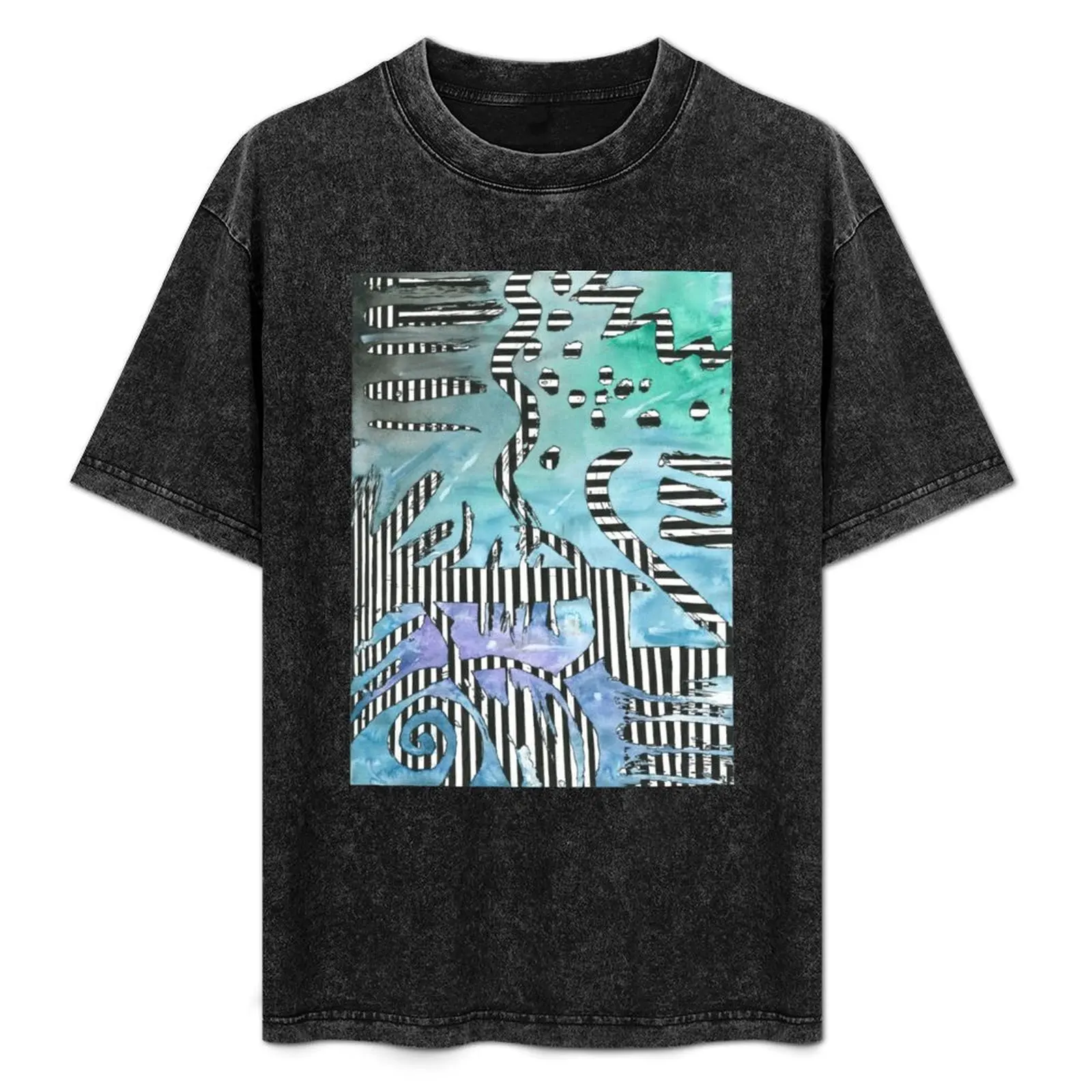 Abstract Watercolor Stripes T-Shirt Simple Print Design T-Shirt
Abstract Watercolor Stripes T-Shirt Simple Print Design T-Shirt