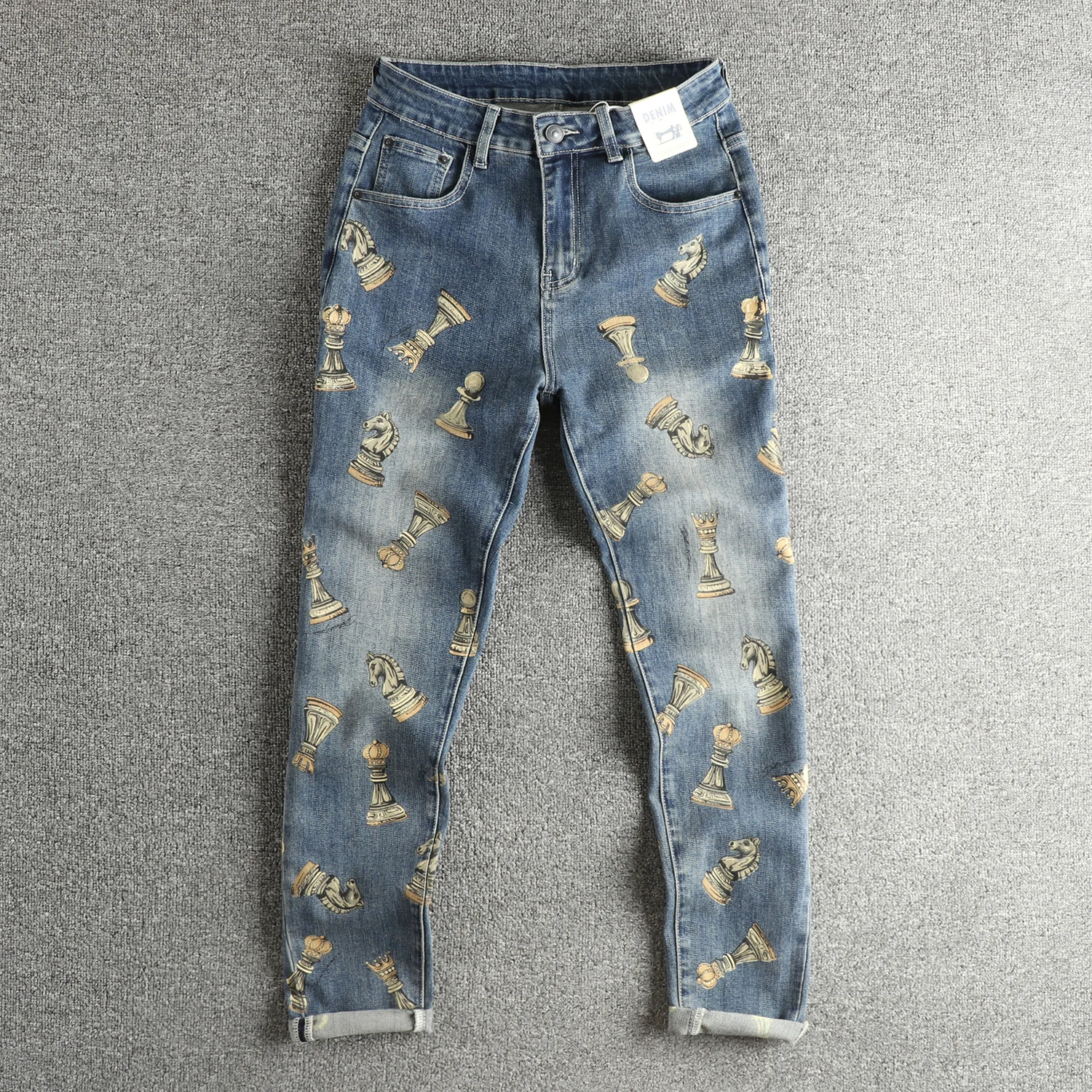 Washed Vintage Men's Jeans High-End Printed Distressed Slim Fit American Retro Trendy Long Trousers Casual Cotton Polyester B...
Washed Vintage Men's Jeans High-End Printed Distressed Slim Fit American Retro Trendy Long Trousers Casual Cotton Polyester B...