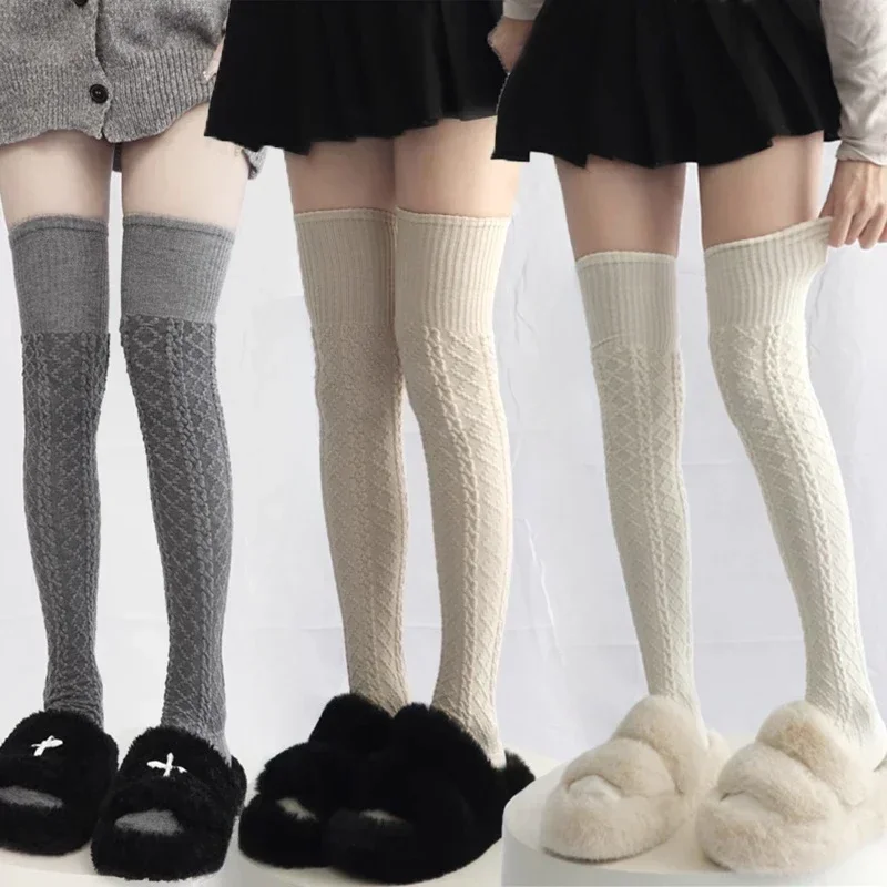 Wool Socks Woman Autumn/Winter Solid Color Thigh High Medias Lolita Thick Warm Stockings Black White Long Leg Socks for Female
Wool Socks Woman Autumn/Winter Solid Color Thigh High Medias Lolita Thick Warm Stockings Black White Long Leg Socks for Female