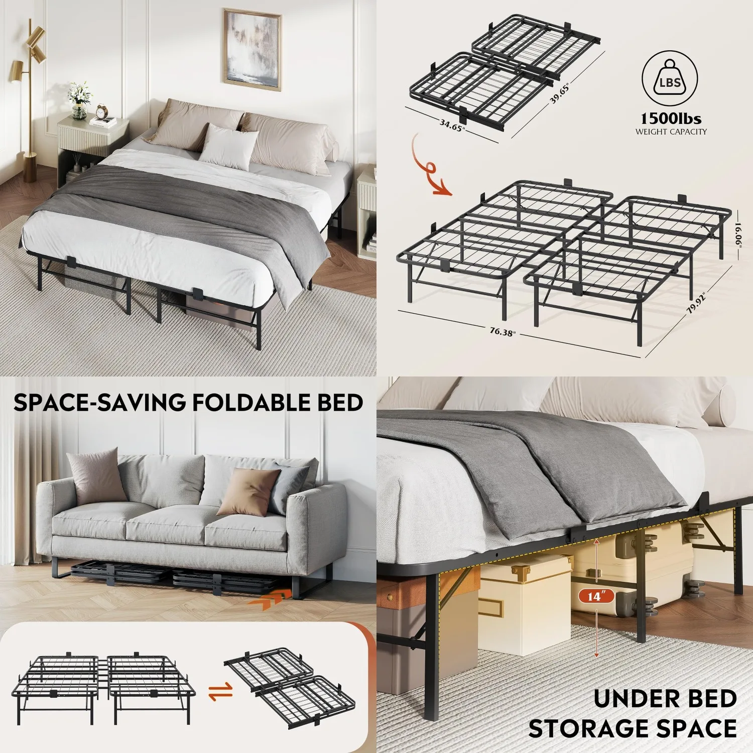 Складные металлические каркасы кроватей King Size с прочными стальными ламелями, не требуют пружинного блока, на заказ
Складные металлические каркасы кроватей King Size с прочными стальными ламелями, не требуют пружинного блока, на заказ