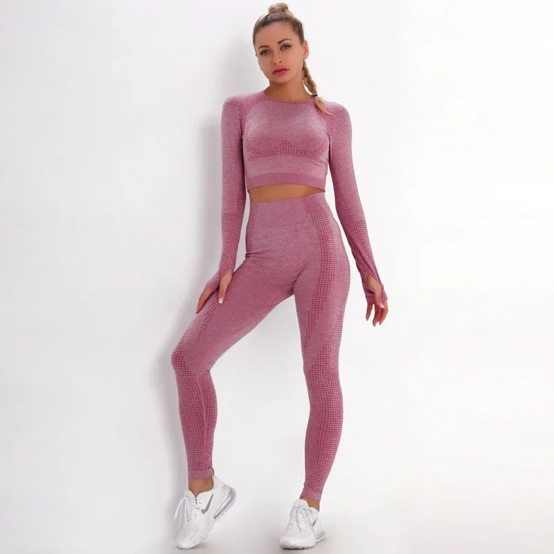 Yoga Clothes Europe and America Little Jacquard Seamless Sports Suit Long-sleeved Gradient Fitness Tight Yoga Pants Women
Yoga Clothes Europe and America Little Jacquard Seamless Sports Suit Long-sleeved Gradient Fitness Tight Yoga Pants Women