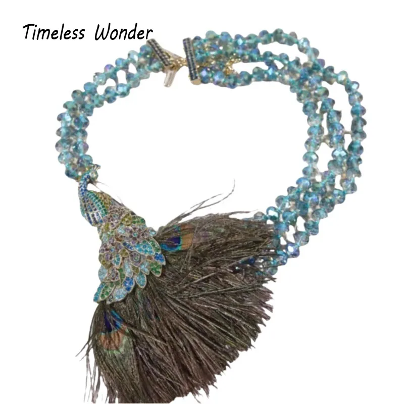 Timeless Wonder Fancy Crystal Zircon Peacock Statement Necklaces for Women Designer Fine Jewelry Runway Rare Luxury Top 7521
Timeless Wonder Fancy Crystal Zircon Peacock Statement Necklaces for Women Designer Fine Jewelry Runway Rare Luxury Top 7521