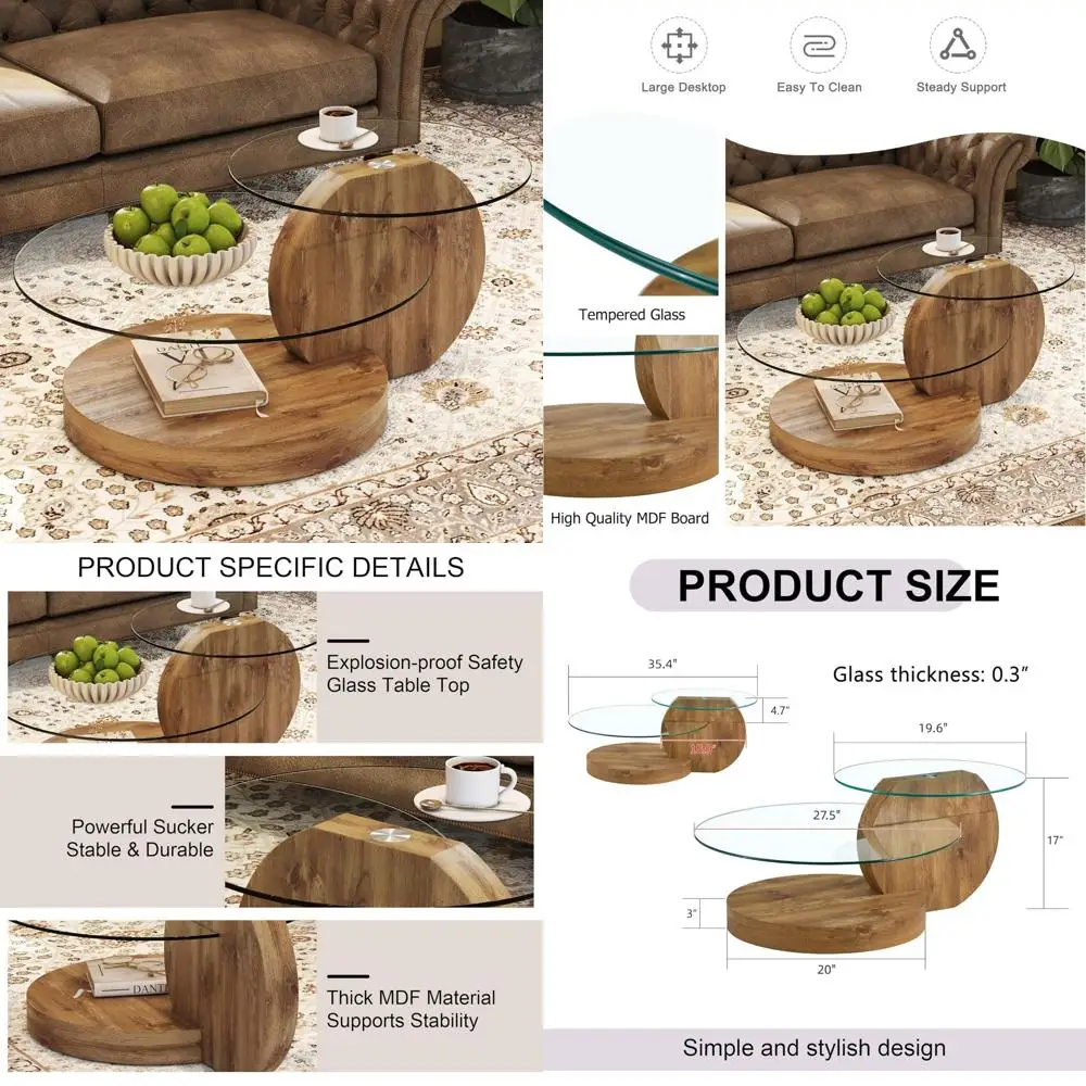 Современный двухъярусный журнальный столик из закаленного стекла с деревянной основой для гостиной
Современный двухъярусный журнальный столик из закаленного стекла с деревянной основой для гостиной