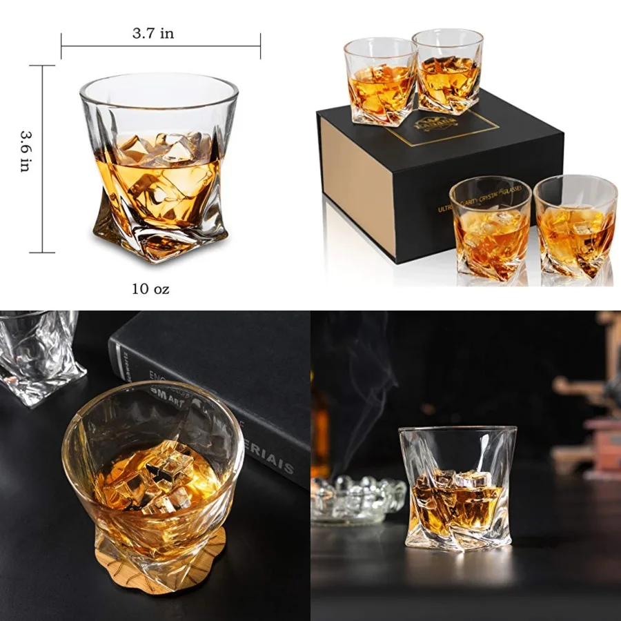 Whiskey Glasses, 10 Oz Crystal Old Fashioned Cocktail Glass in Gift Box, Twisted Lowball Bourbon Tumbler for Scotch Whisky Cogn
Whiskey Glasses, 10 Oz Crystal Old Fashioned Cocktail Glass in Gift Box, Twisted Lowball Bourbon Tumbler for Scotch Whisky Cogn