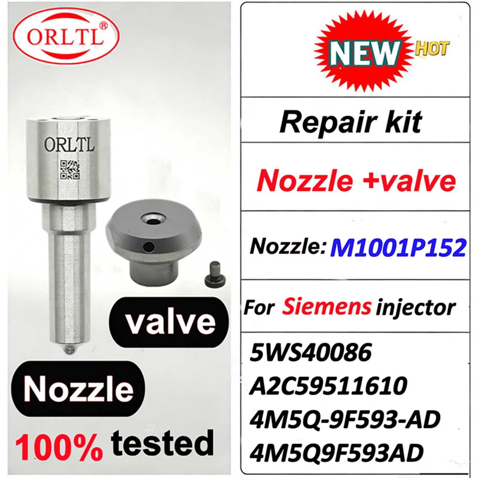 Nozzle M1001P152 + valve For SIEMENS Piezo Injectior 5WS40086 A2C59511610 4M5Q-9F593-AD 4M5Q9F593AD New Injector Repair kits
Nozzle M1001P152 + valve For SIEMENS Piezo Injectior 5WS40086 A2C59511610 4M5Q-9F593-AD 4M5Q9F593AD New Injector Repair kits