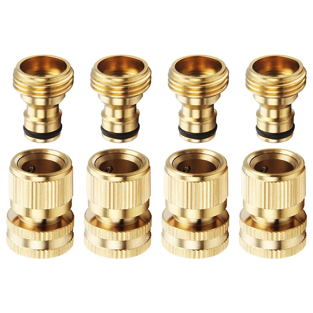 Brass Hose Quick Connector Set Brass Hose Fitting Garden Hose Connector Leak Prevention Engineering Solid Brass Construction
Brass Hose Quick Connector Set Brass Hose Fitting Garden Hose Connector Leak Prevention Engineering Solid Brass Construction