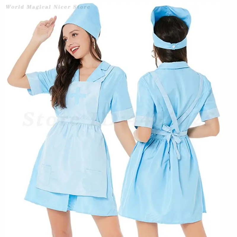 Halloween Nurse Cosplay Costume Female Sexy Blue Fancy Dress Women Nurse Role Play Uniform Role Play Performance Clothes
Halloween Nurse Cosplay Costume Female Sexy Blue Fancy Dress Women Nurse Role Play Uniform Role Play Performance Clothes
