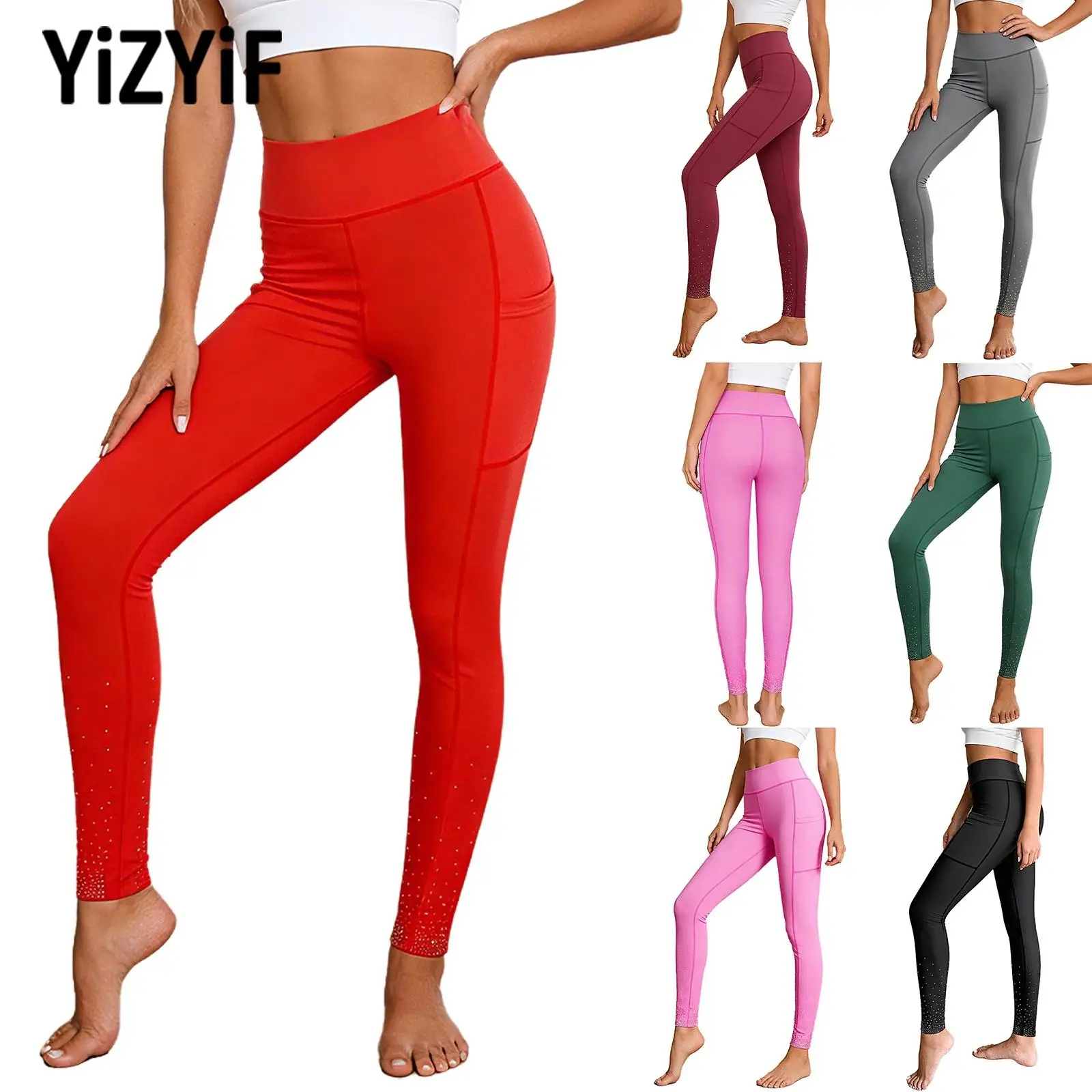 Womens Seamless Sports Yoga Pants Gym Clothes Fitness Workout Wear Rhinestones High Waist Stretchy Athletic Leggings with Pocket
Womens Seamless Sports Yoga Pants Gym Clothes Fitness Workout Wear Rhinestones High Waist Stretchy Athletic Leggings with Pocket