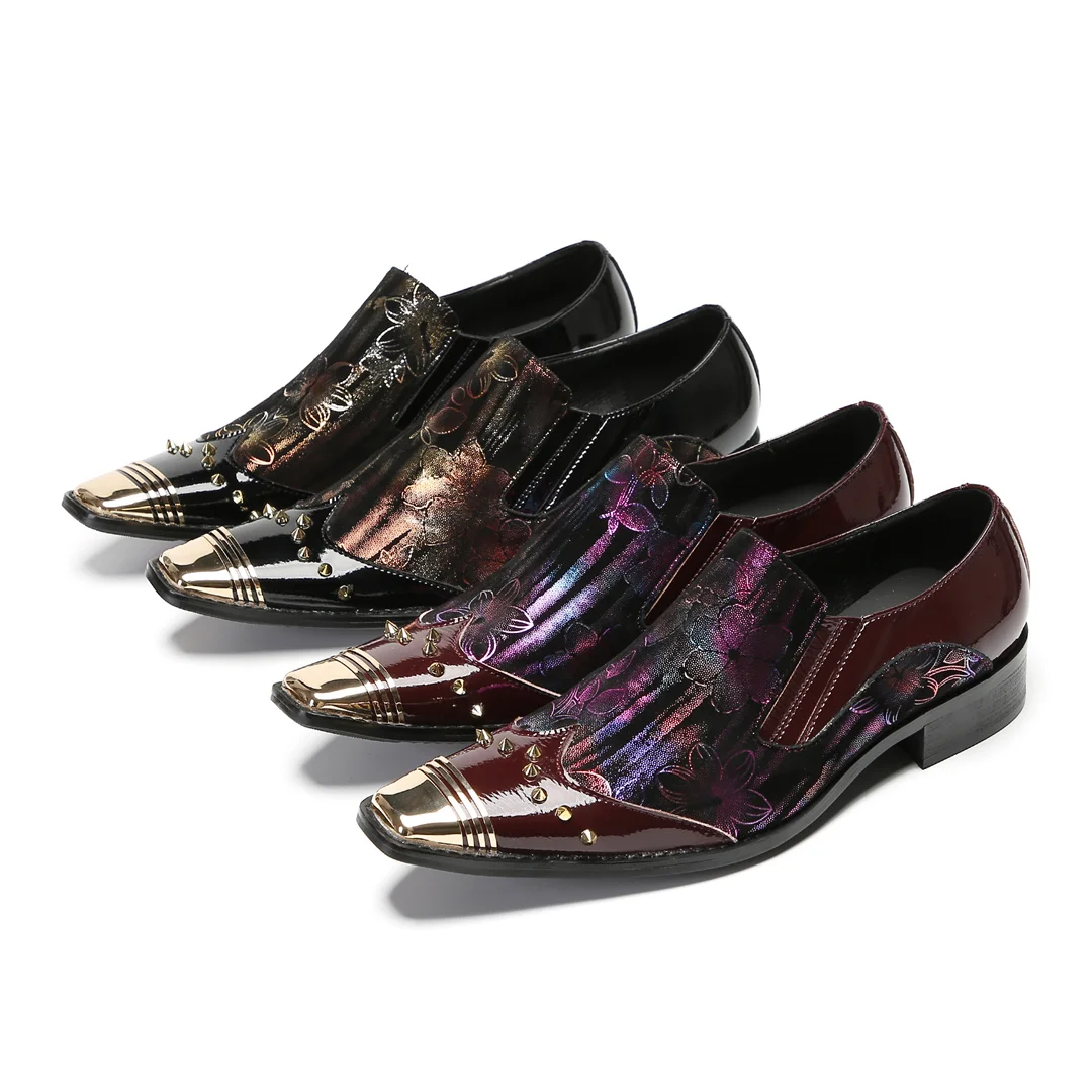 Men's metal iron scalp shoes British handmade pointed scalp shoes leather banquet casual style
Men's metal iron scalp shoes British handmade pointed scalp shoes leather banquet casual style