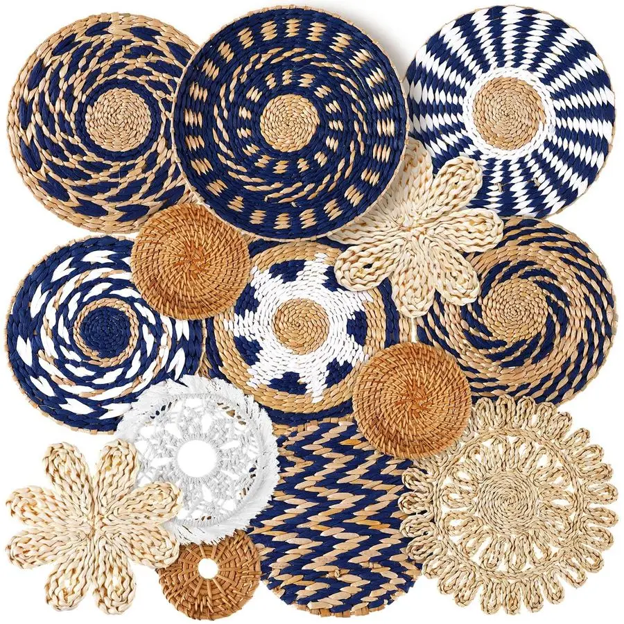15 Pcs Boho Wall Basket Decor Handcrafted Seagrass Woven Wall Basket Rustic Round Woven Hanging Art for Home Farmhouse Kitchen T
15 Pcs Boho Wall Basket Decor Handcrafted Seagrass Woven Wall Basket Rustic Round Woven Hanging Art for Home Farmhouse Kitchen T