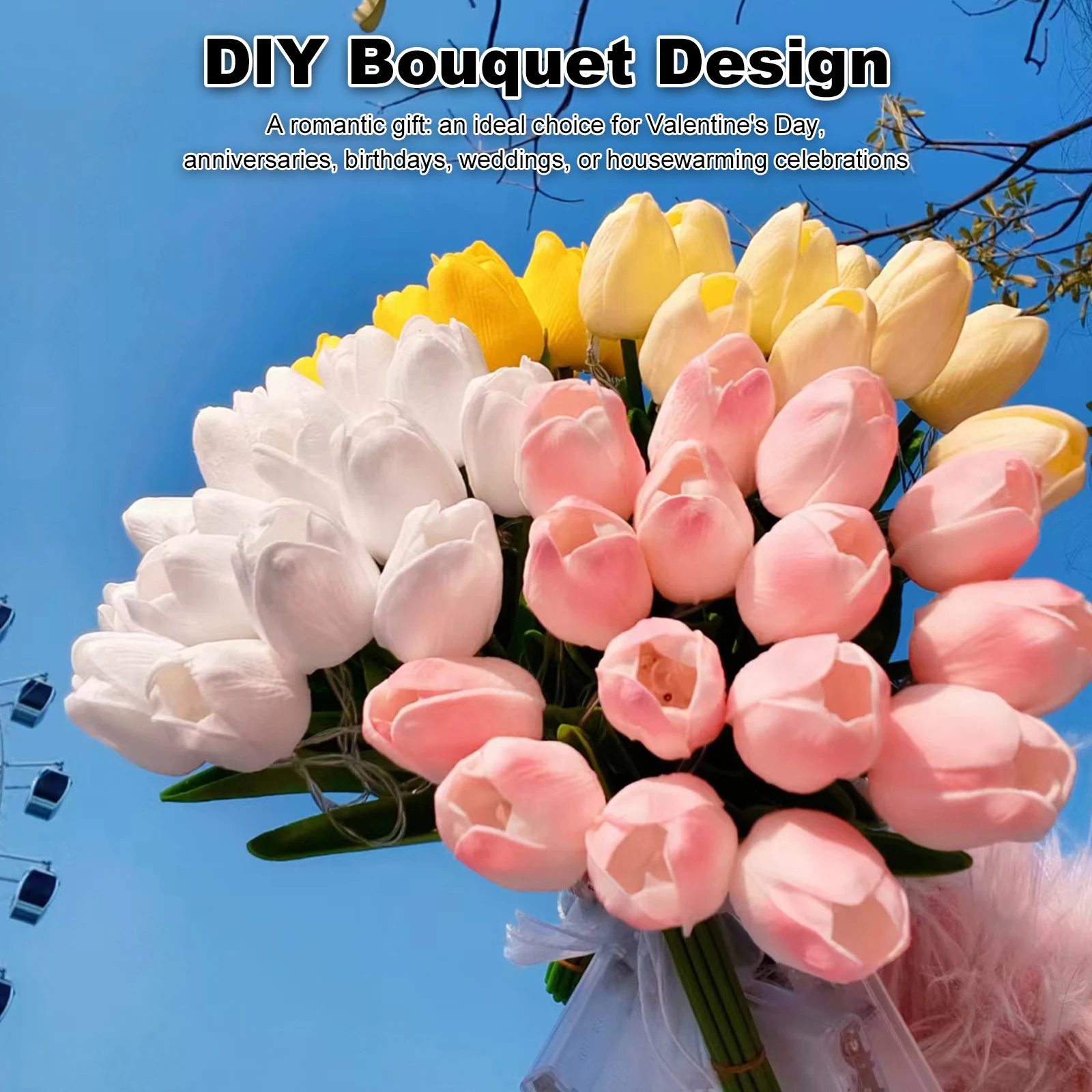 15Pcs Flower Shaped Ambient Lamp LED Adjustable Tulip Night Light Warm Light Luminous Bouquet Ornament for Bedroom Bedside Decor
15Pcs Flower Shaped Ambient Lamp LED Adjustable Tulip Night Light Warm Light Luminous Bouquet Ornament for Bedroom Bedside Decor