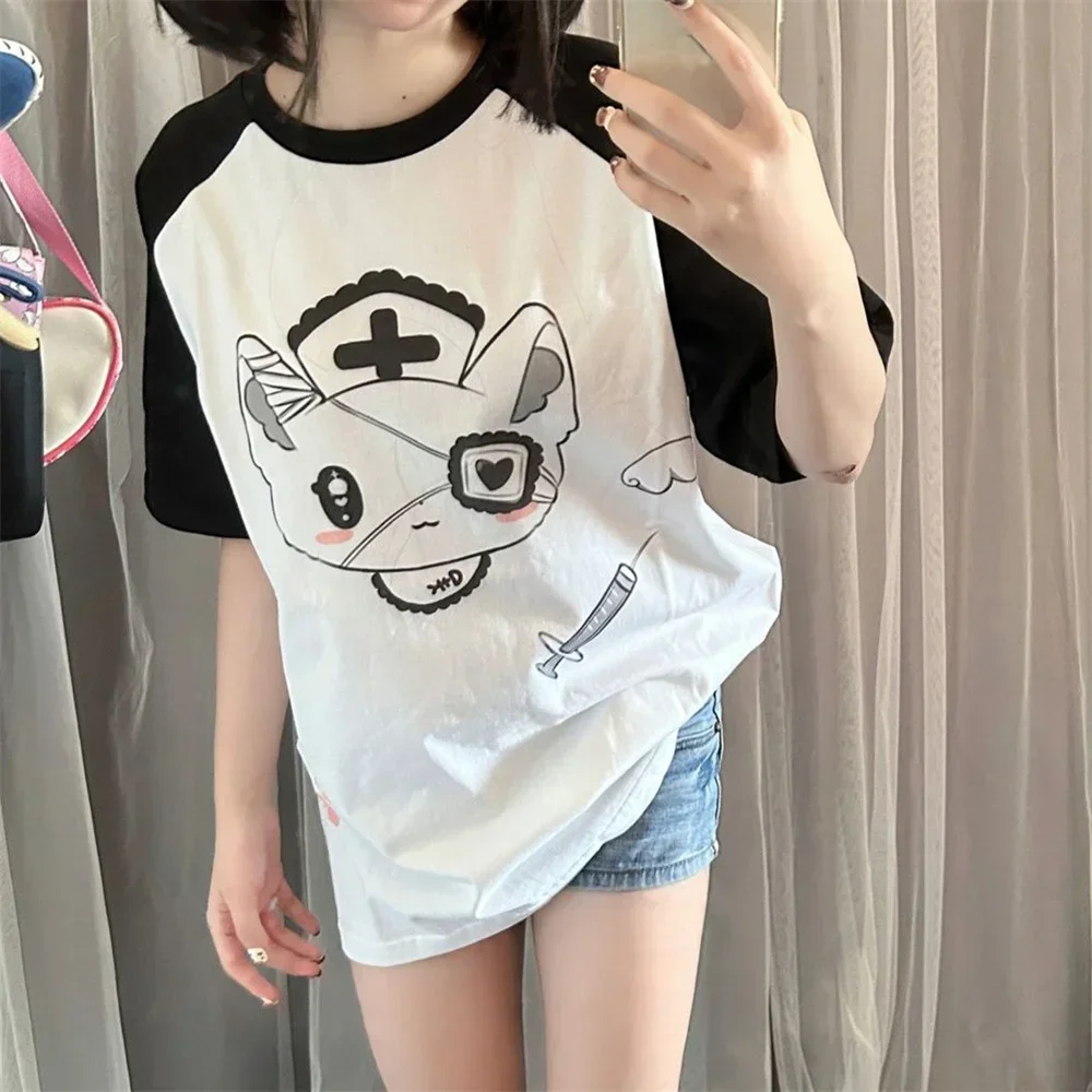 Soft Girl Sweet Summer Kawaii Short Sleeve Top 2025 Anime Subculture Cute Japanese Cat Casual Tee Shirt Loose Casual T-shirt
Soft Girl Sweet Summer Kawaii Short Sleeve Top 2025 Anime Subculture Cute Japanese Cat Casual Tee Shirt Loose Casual T-shirt