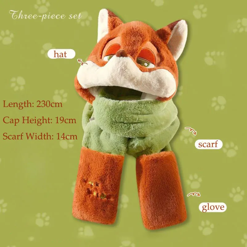 Zootopia Nick Judy Cute Cartoon 3 in 1 Winter Warm Set Plush Hat Scarf Gloves Soft Fleece Thickened Windproof for Women Kids
Zootopia Nick Judy Cute Cartoon 3 in 1 Winter Warm Set Plush Hat Scarf Gloves Soft Fleece Thickened Windproof for Women Kids
