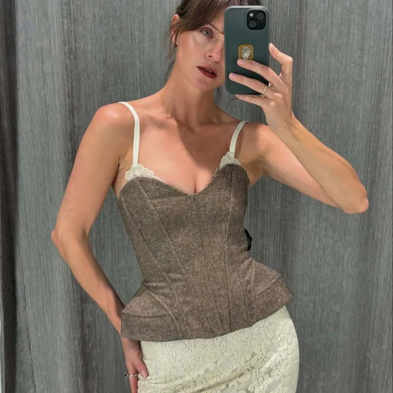 Tsiisd Women's Corset Spaghetti Strap Top Elegant Lace Bustier Slim Crop Top Patchwork Fashion Streetwear Y2k Top Women's Tanks
Tsiisd Women's Corset Spaghetti Strap Top Elegant Lace Bustier Slim Crop Top Patchwork Fashion Streetwear Y2k Top Women's Tanks