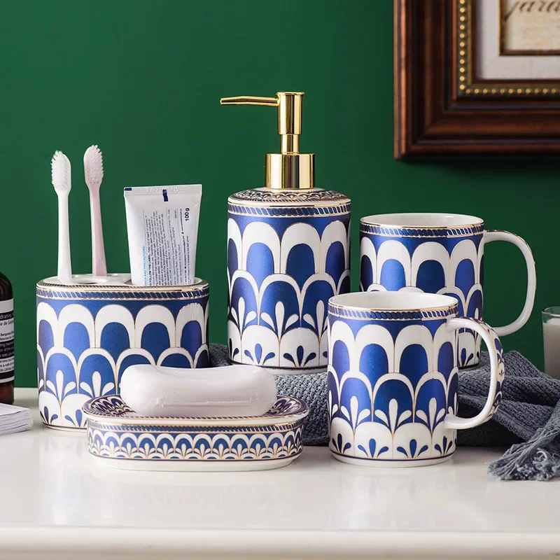 Ceramic bathroom wash five piece set ceramic mouthwash cup bathroom supplies bathroom accessories soap dispenser cup dispenser
Ceramic bathroom wash five piece set ceramic mouthwash cup bathroom supplies bathroom accessories soap dispenser cup dispenser