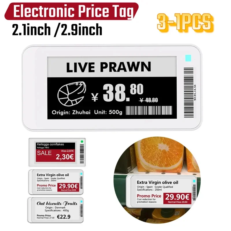 3/2/1PCS 2.1inch 2.9inch Electronic Price Tag Card BT Version Operating Software TFT Screen Eink Screen Electronic Paper Module
3/2/1PCS 2.1inch 2.9inch Electronic Price Tag Card BT Version Operating Software TFT Screen Eink Screen Electronic Paper Module