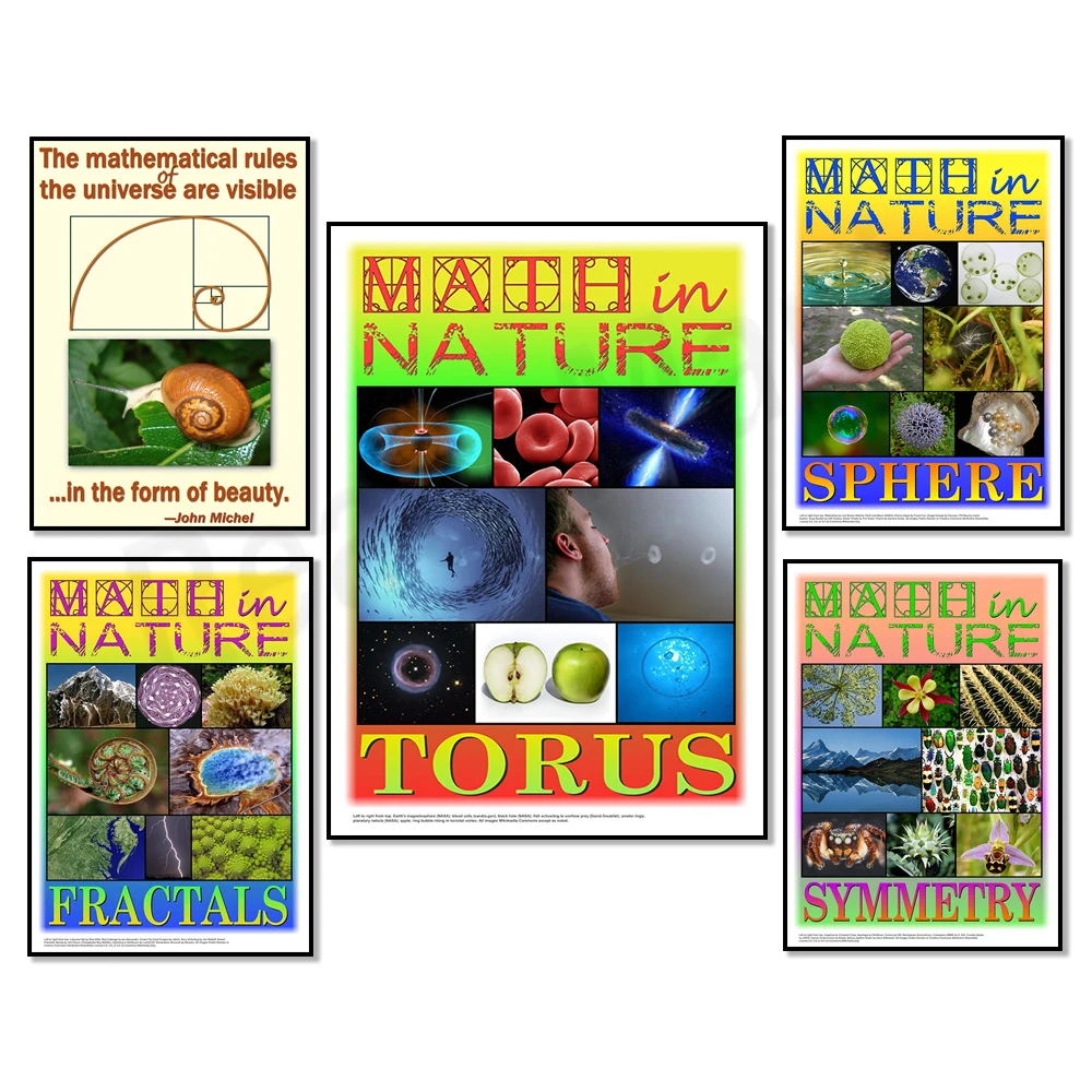 Mathematical rules and beauty, fractals, spheres, symmetry and torus, nature classroom math posters, science gifts
Mathematical rules and beauty, fractals, spheres, symmetry and torus, nature classroom math posters, science gifts