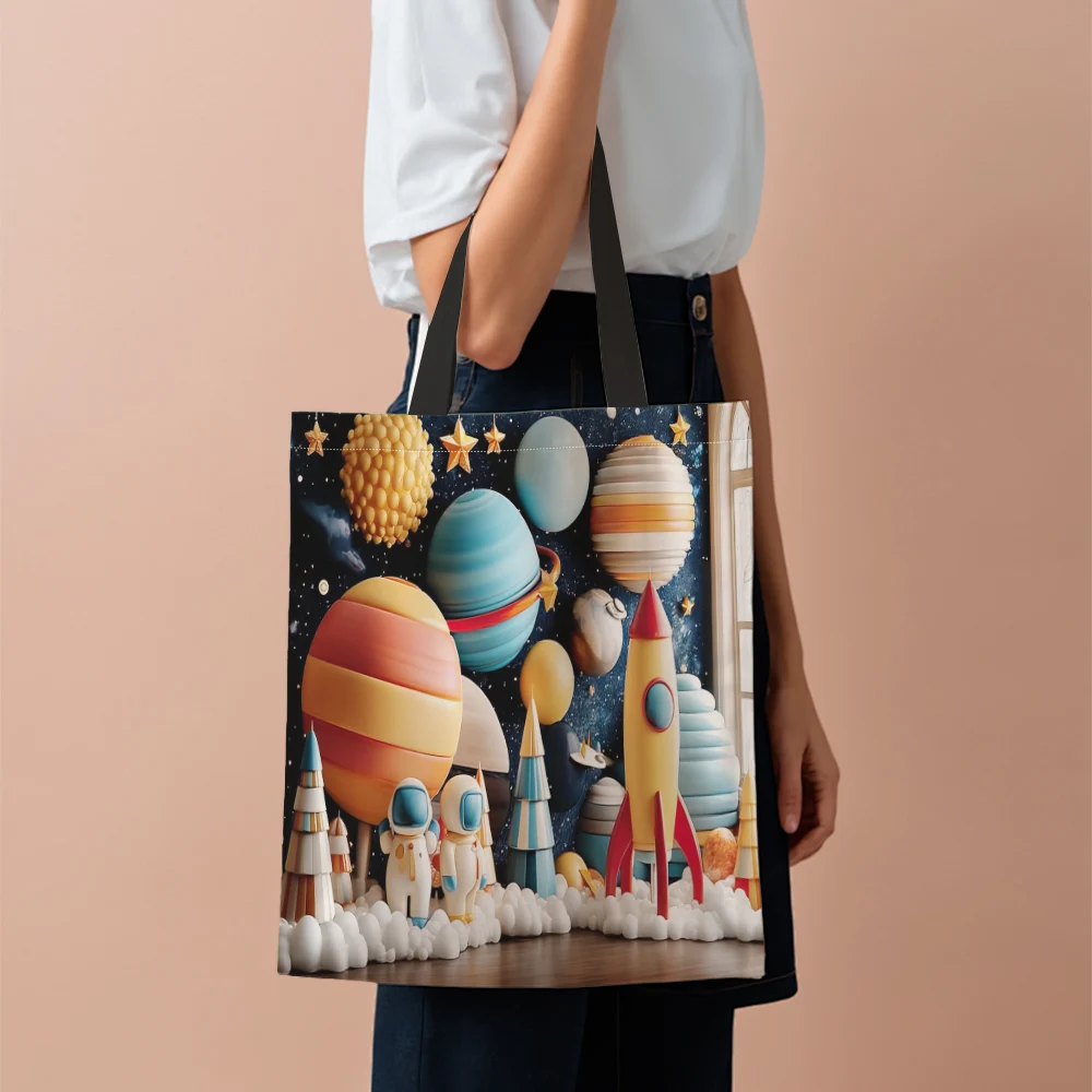 1pc, Universal shopping bag space adventure 100% polyester Valentine's Day Use for Suitable for schools, grocery stores,
1pc, Universal shopping bag space adventure 100% polyester Valentine's Day Use for Suitable for schools, grocery stores,