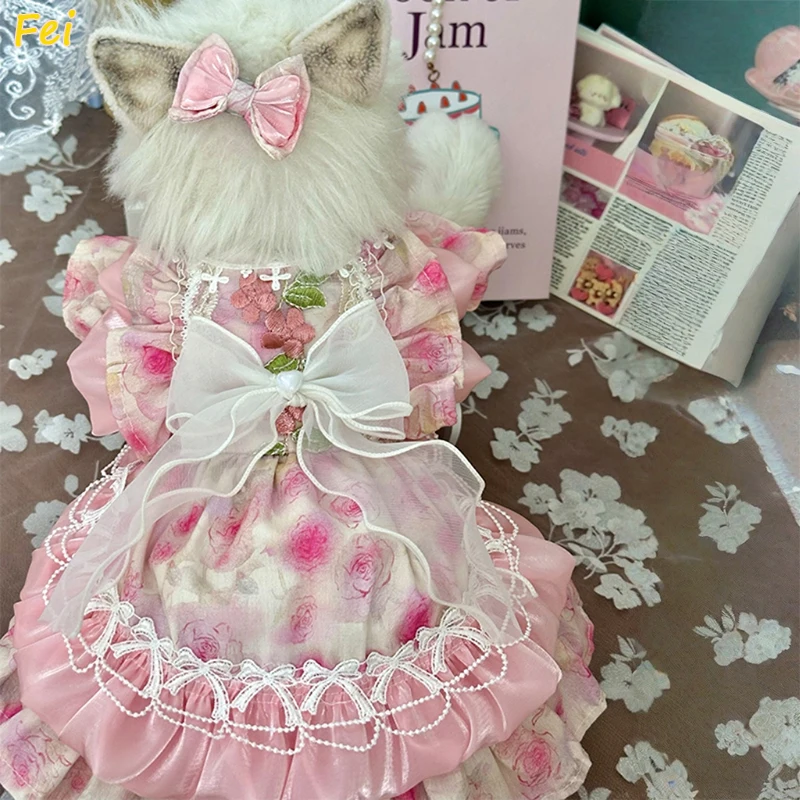 Organic Cotton Puppy Dress - Spring Floral Lace Bow Dress for Poodle Pomeranian, Princess Gowns Small Dogs | Cat Clothes
Organic Cotton Puppy Dress - Spring Floral Lace Bow Dress for Poodle Pomeranian, Princess Gowns Small Dogs | Cat Clothes