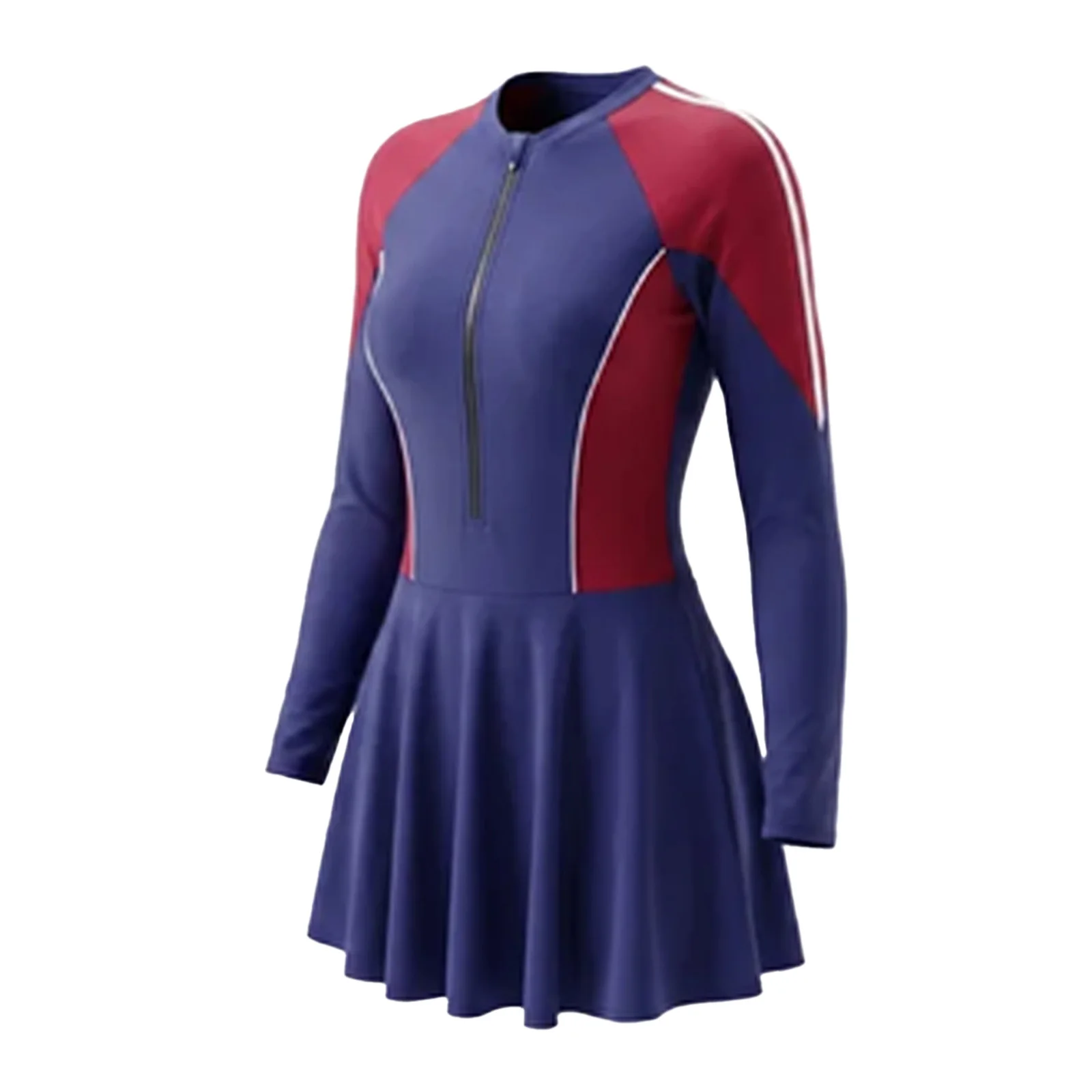 Women One Piece Swimsuit Long Sleeve Sun Protection Conservative Skirted Triangle UPF50+ Quick Dry for Swimming Beach
Women One Piece Swimsuit Long Sleeve Sun Protection Conservative Skirted Triangle UPF50+ Quick Dry for Swimming Beach