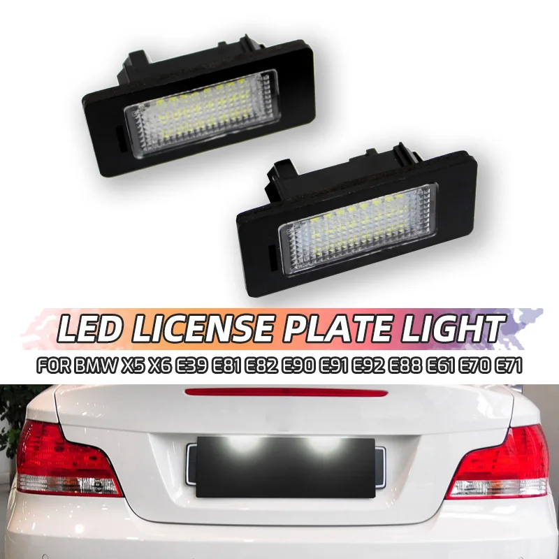 2PCS License Plate Light For BMW 1 3 5 x Series E82 E88 E90 E91 E92 E93 E39 E60 E61 X5 E70 X6 E71 LED License Number Plate Lamp
2PCS License Plate Light For BMW 1 3 5 x Series E82 E88 E90 E91 E92 E93 E39 E60 E61 X5 E70 X6 E71 LED License Number Plate Lamp