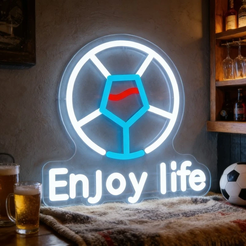Enjoy Life Neon Light Sign USB Dimmable LED Neon Sign Wall Decoration for Football Field Football Fans Gameroom Party Gifts
Enjoy Life Neon Light Sign USB Dimmable LED Neon Sign Wall Decoration for Football Field Football Fans Gameroom Party Gifts