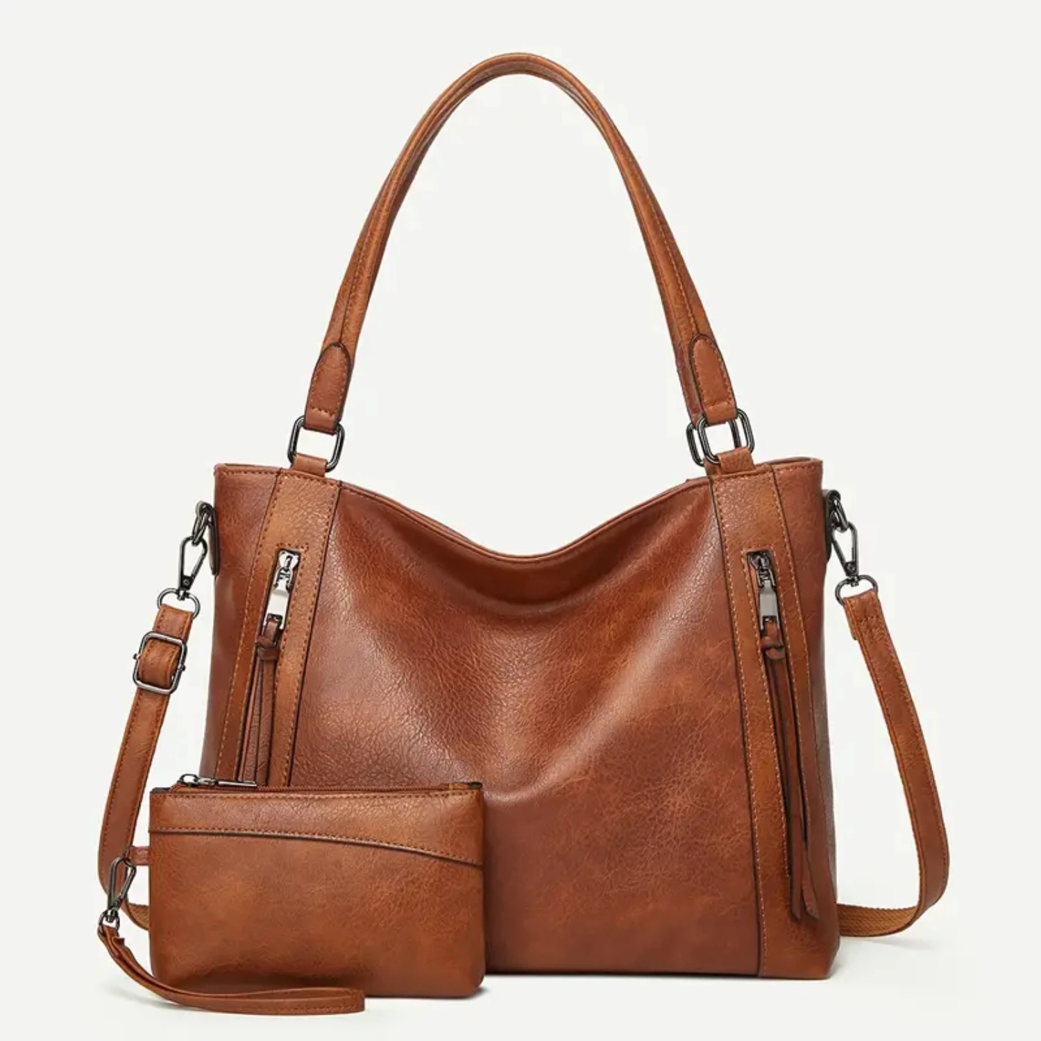 Large-capacity, Fashionable, and Simple Solid Color Tote Shoulder Bag with Zipper Closure - Stylish Hobo for Work Everyd
Large-capacity, Fashionable, and Simple Solid Color Tote Shoulder Bag with Zipper Closure - Stylish Hobo for Work Everyd