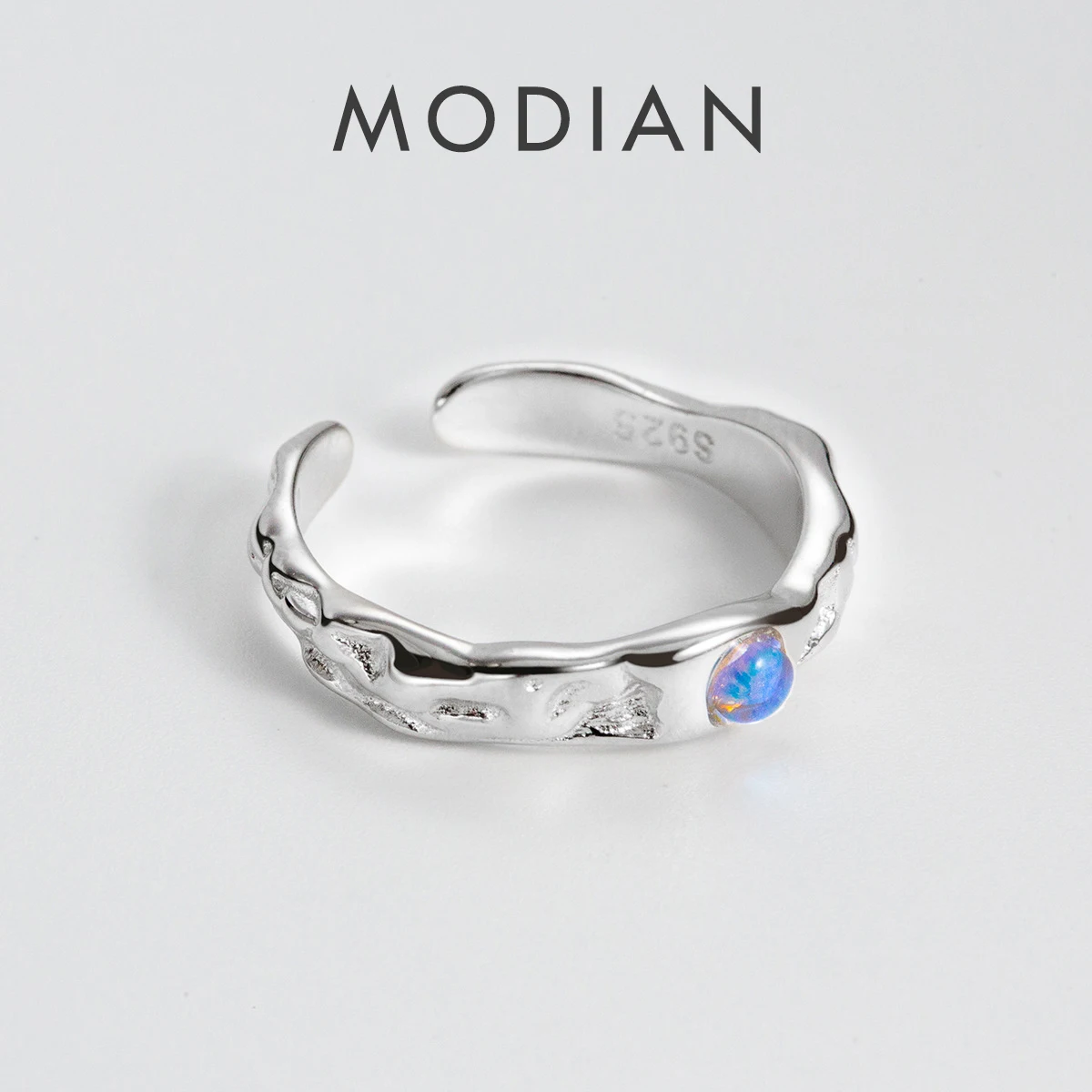Modian Real 925 Sterling Silver Irregular Exquisite Adjustable Ring Moonstone Opening Rings for Women Birthday Jewelry Gift
Modian Real 925 Sterling Silver Irregular Exquisite Adjustable Ring Moonstone Opening Rings for Women Birthday Jewelry Gift