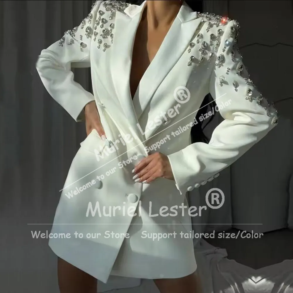 Luxury Diamond Beaded Suits Women 1 Piece Double Breasted Prom Blazer Outfits Slim Fit Lady Banquet Wedding Tuxedos Female Coat
Luxury Diamond Beaded Suits Women 1 Piece Double Breasted Prom Blazer Outfits Slim Fit Lady Banquet Wedding Tuxedos Female Coat