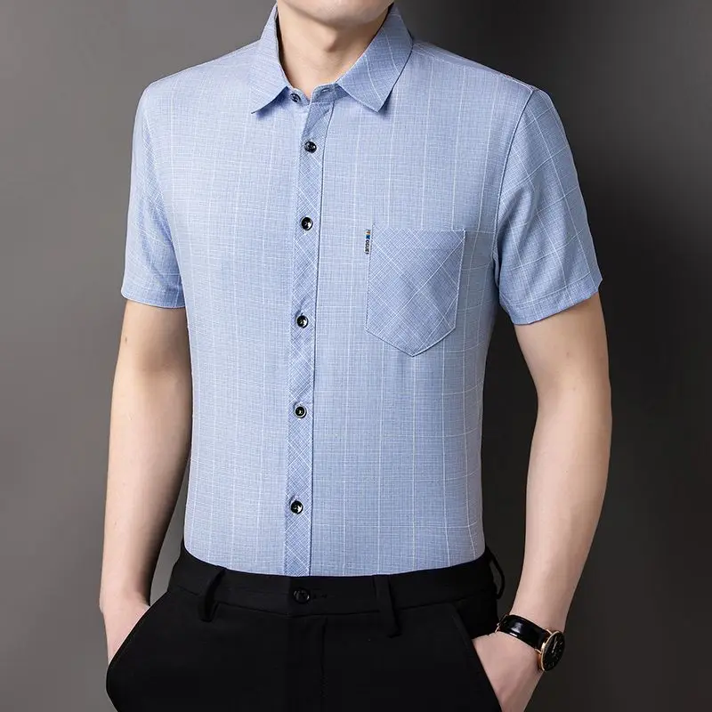 Men's Plaid Short Sleeve Shirt Summer Button Down Non Iron Wrinkle Free Breathable Tops for Middle Aged Father Premium Quality
Men's Plaid Short Sleeve Shirt Summer Button Down Non Iron Wrinkle Free Breathable Tops for Middle Aged Father Premium Quality