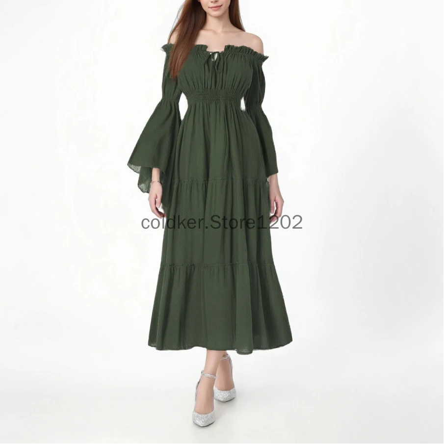 Halloween Costumes Renaissance Women Medieval Chemise Off Shoulder Dress Pirate Peasant Top Irish Under Dress Maxi Long Dress
Halloween Costumes Renaissance Women Medieval Chemise Off Shoulder Dress Pirate Peasant Top Irish Under Dress Maxi Long Dress