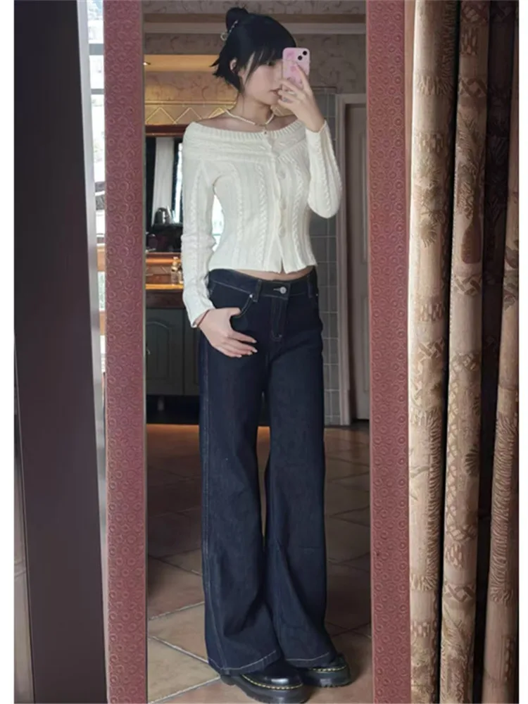 Low Waist Bell Bottom Blue Jeans Women's Loose Fit Long Trousers Spring Autumn Fashion Stylish Casual Denim Pants
Low Waist Bell Bottom Blue Jeans Women's Loose Fit Long Trousers Spring Autumn Fashion Stylish Casual Denim Pants