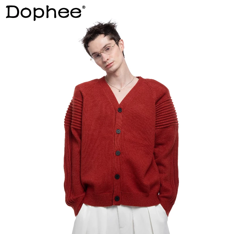 2026 Spring New Men's V-neck Single Row Multi-Button Cardigan Sweaters Loose Comfort Knitted Tops Solid Color Handsome Knitwears
2026 Spring New Men's V-neck Single Row Multi-Button Cardigan Sweaters Loose Comfort Knitted Tops Solid Color Handsome Knitwears