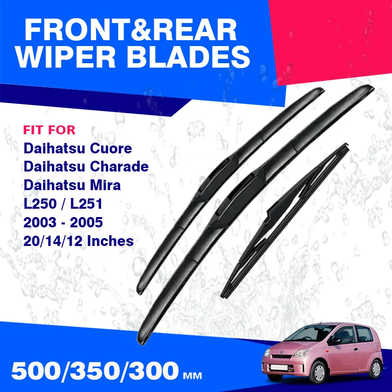 Щетки стеклоочистителя передние и задние для Daihatsu Heart Charade Mira L250 L251 2003 2004 2005, аксессуары для лобового стекла, силиконовая щетка
Щетки стеклоочистителя передние и задние для Daihatsu Heart Charade Mira L250 L251 2003 2004 2005, аксессуары для лобового стекла, силиконовая щетка