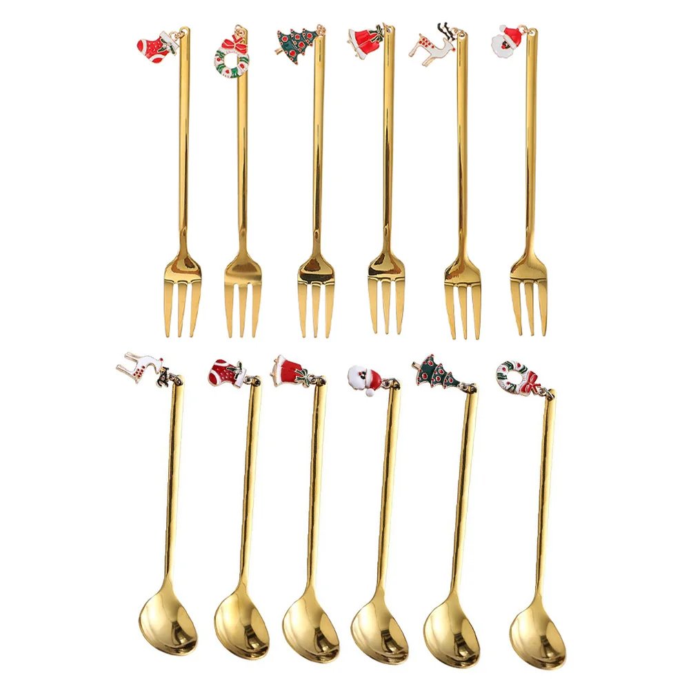 Christmas Coffee Spoons Ice Cream Forks Set Stainless Steel Kitchen Supplies Practical Tableware Elegant Utensils
Christmas Coffee Spoons Ice Cream Forks Set Stainless Steel Kitchen Supplies Practical Tableware Elegant Utensils