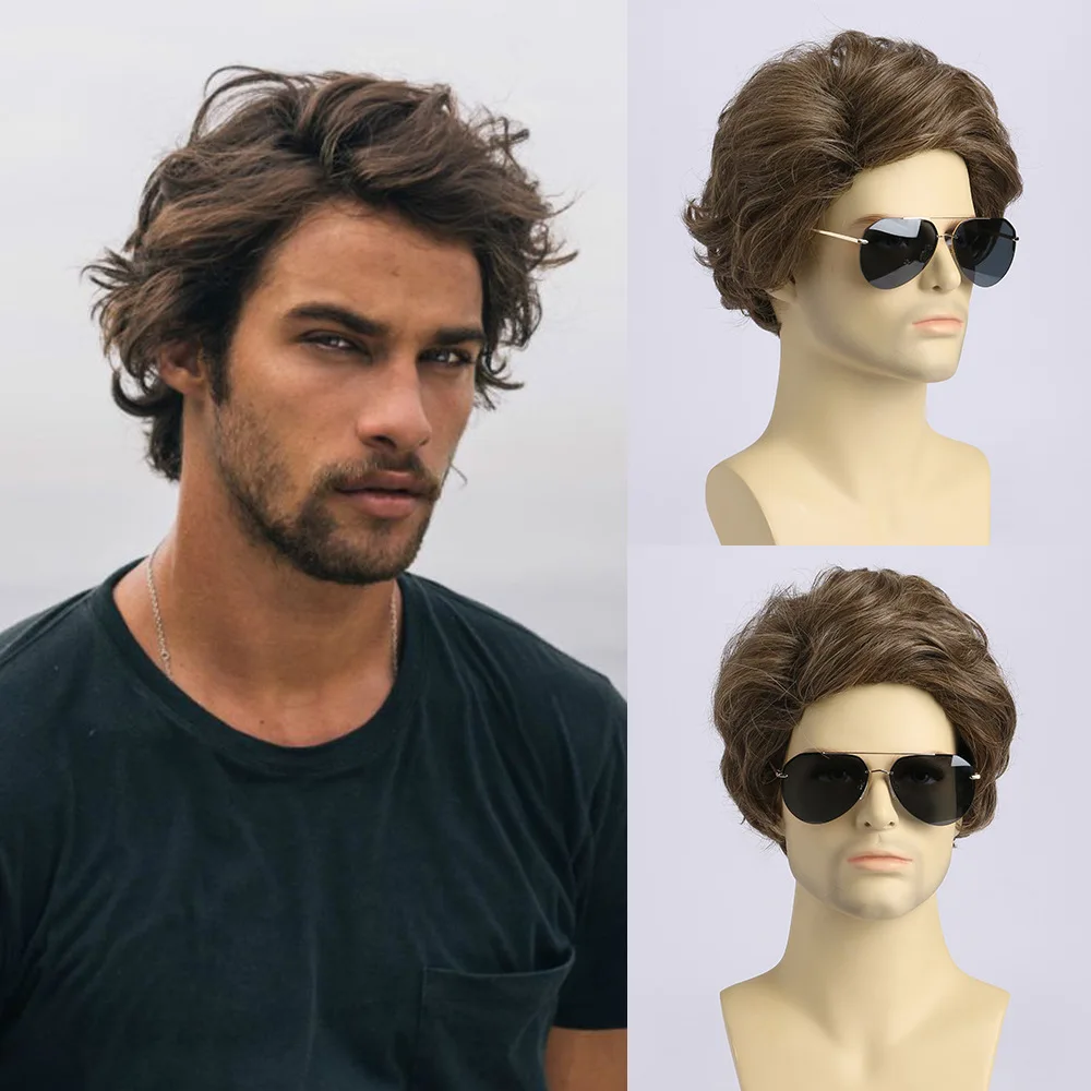 OUCEY Synthetic Wig Male Short Wigs Men Natural Wavy Wigs For Men Brown Color Pixie Cut Wig With Bangs Heat Resistant Fiber
OUCEY Synthetic Wig Male Short Wigs Men Natural Wavy Wigs For Men Brown Color Pixie Cut Wig With Bangs Heat Resistant Fiber