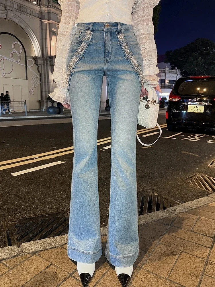 2025 Spring Autumn Luxury New Fashion Versatile Hot Drilled Micro flared Jeans for Women High Waist Heavy duty Bell bottom Pants
2025 Spring Autumn Luxury New Fashion Versatile Hot Drilled Micro flared Jeans for Women High Waist Heavy duty Bell bottom Pants