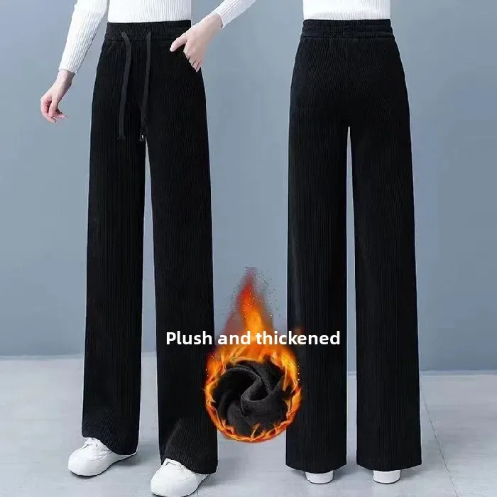Women's Autumn Winter New Style Corduroy Long Trousers Slimming Fleece Lined Wide Leg Pants High Waist Loose Fit
Women's Autumn Winter New Style Corduroy Long Trousers Slimming Fleece Lined Wide Leg Pants High Waist Loose Fit