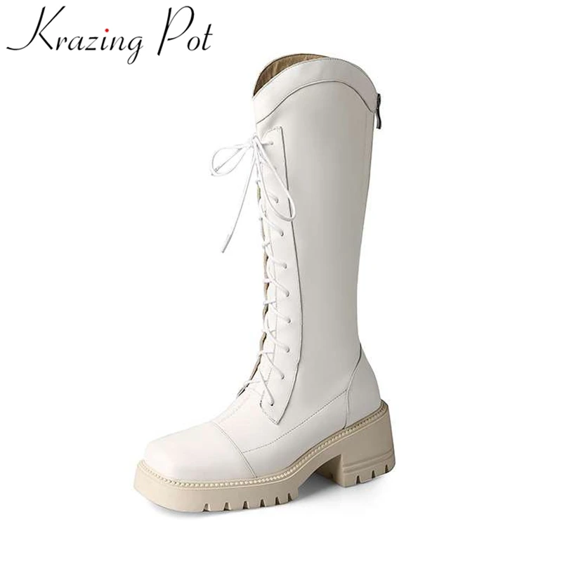Krazing Pot 2023 Cow Leather High Heels riding stretch Boots Warm Winter Shoes patchwork Platform Elegant Runway mid-calf Boots
Krazing Pot 2023 Cow Leather High Heels riding stretch Boots Warm Winter Shoes patchwork Platform Elegant Runway mid-calf Boots