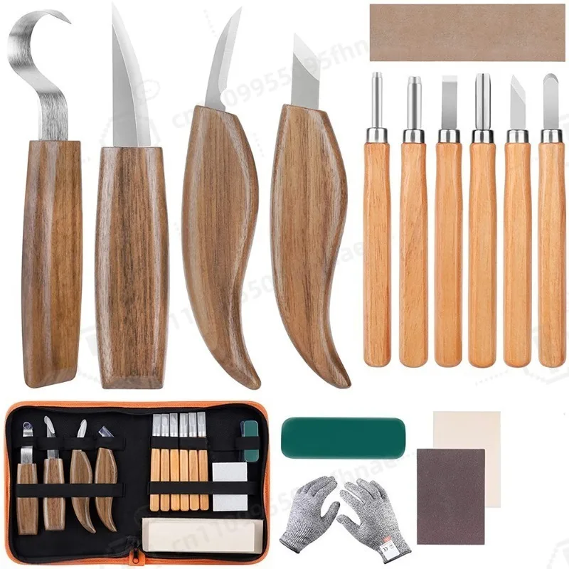 16 Pieces Walnut Wood Handle Wood Carving Chisel Kit Canvas Package DIY Handcraft Woodworking Tool Set
16 Pieces Walnut Wood Handle Wood Carving Chisel Kit Canvas Package DIY Handcraft Woodworking Tool Set