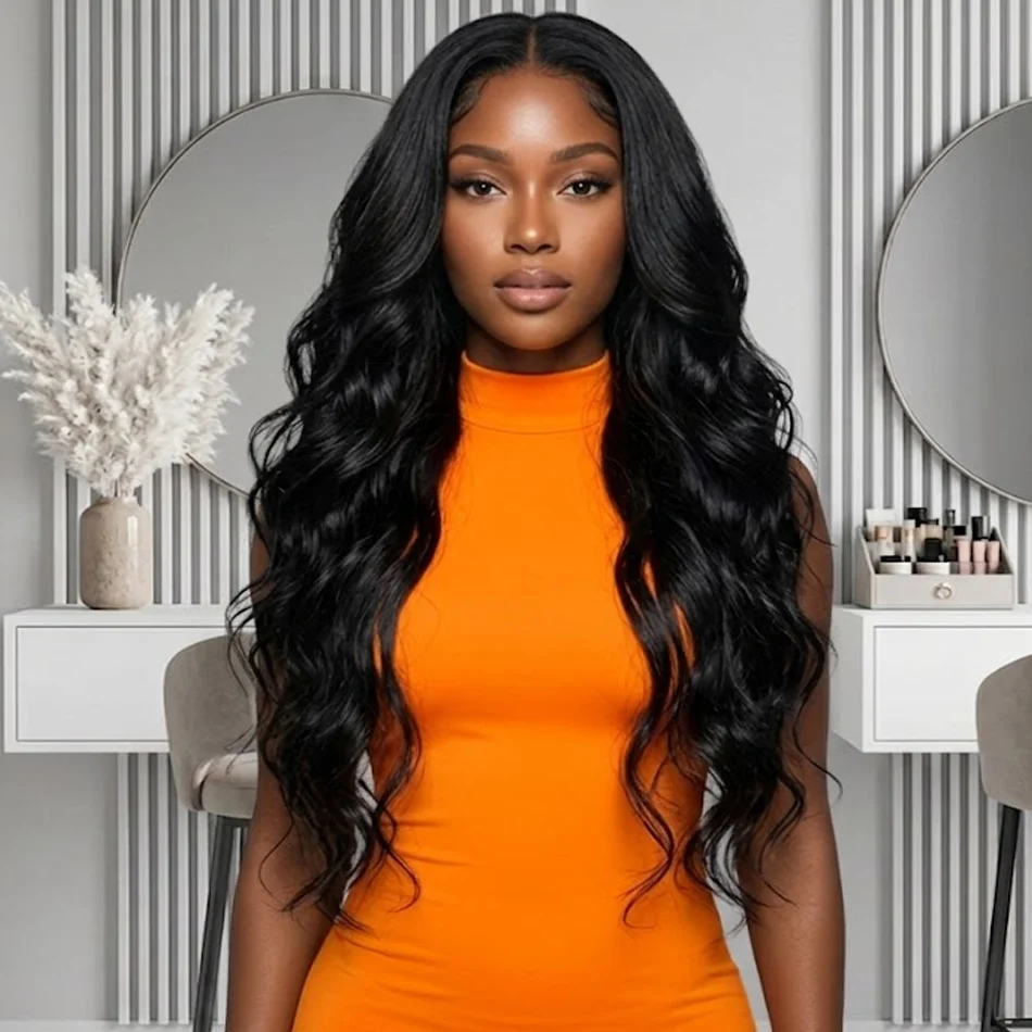 40 Inch Extra Long 250% Density Natural Black Premium 13x4 HD Lace Frontal Body Wave Silky Soft 13x6 Remy Human Hair Wigs Pre Plucked Hairline Invisible Bleached Knots 5x5 Closure Wear and Go Tape Free Shiny Thick Full Ends
40 Inch Extra Long 250% Density Natural Black Premium 13x4 HD Lace Frontal Body Wave Silky Soft 13x6 Remy Human Hair Wigs Pre Plucked Hairline Invisible Bleached Knots 5x5 Closure Wear and Go Tape Free Shiny Thick Full Ends