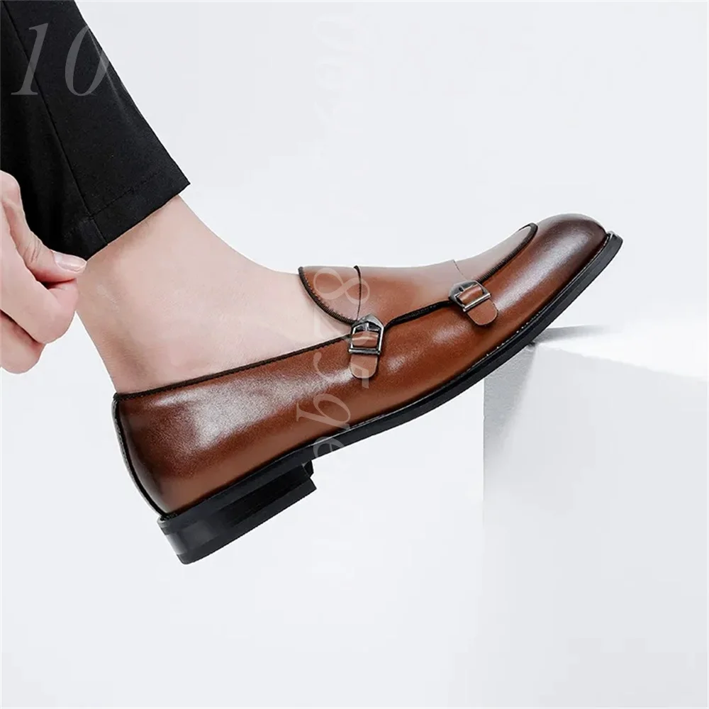 Men's Slip-On Double Monk Strap Loafers, Burnished Toe, Non-Slip Rubber Sole, Comfortable Durable Formal Casual Footwear for Men
Men's Slip-On Double Monk Strap Loafers, Burnished Toe, Non-Slip Rubber Sole, Comfortable Durable Formal Casual Footwear for Men