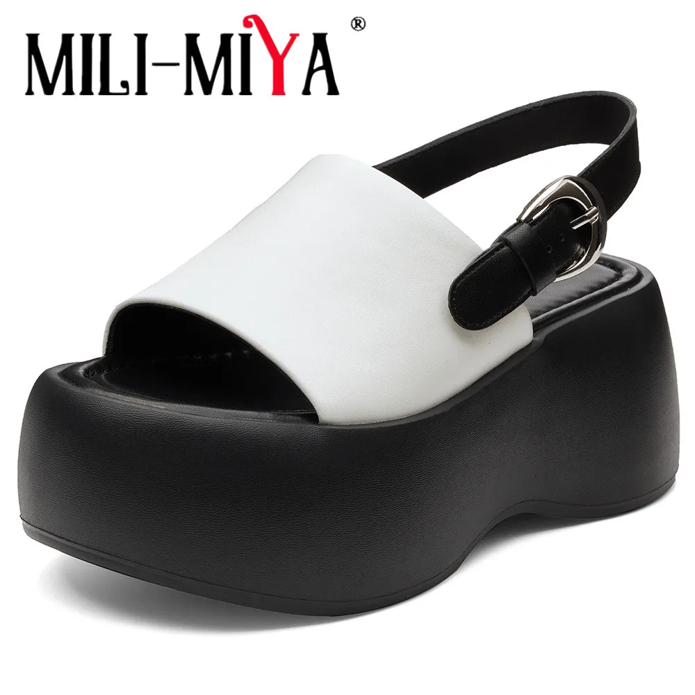 MILI-MIYA Women Ultra Light Rubber Foam Sole Cow Leather Sandals Super High Platform Thick Sole Flat Bottom Casual Shoes
MILI-MIYA Women Ultra Light Rubber Foam Sole Cow Leather Sandals Super High Platform Thick Sole Flat Bottom Casual Shoes