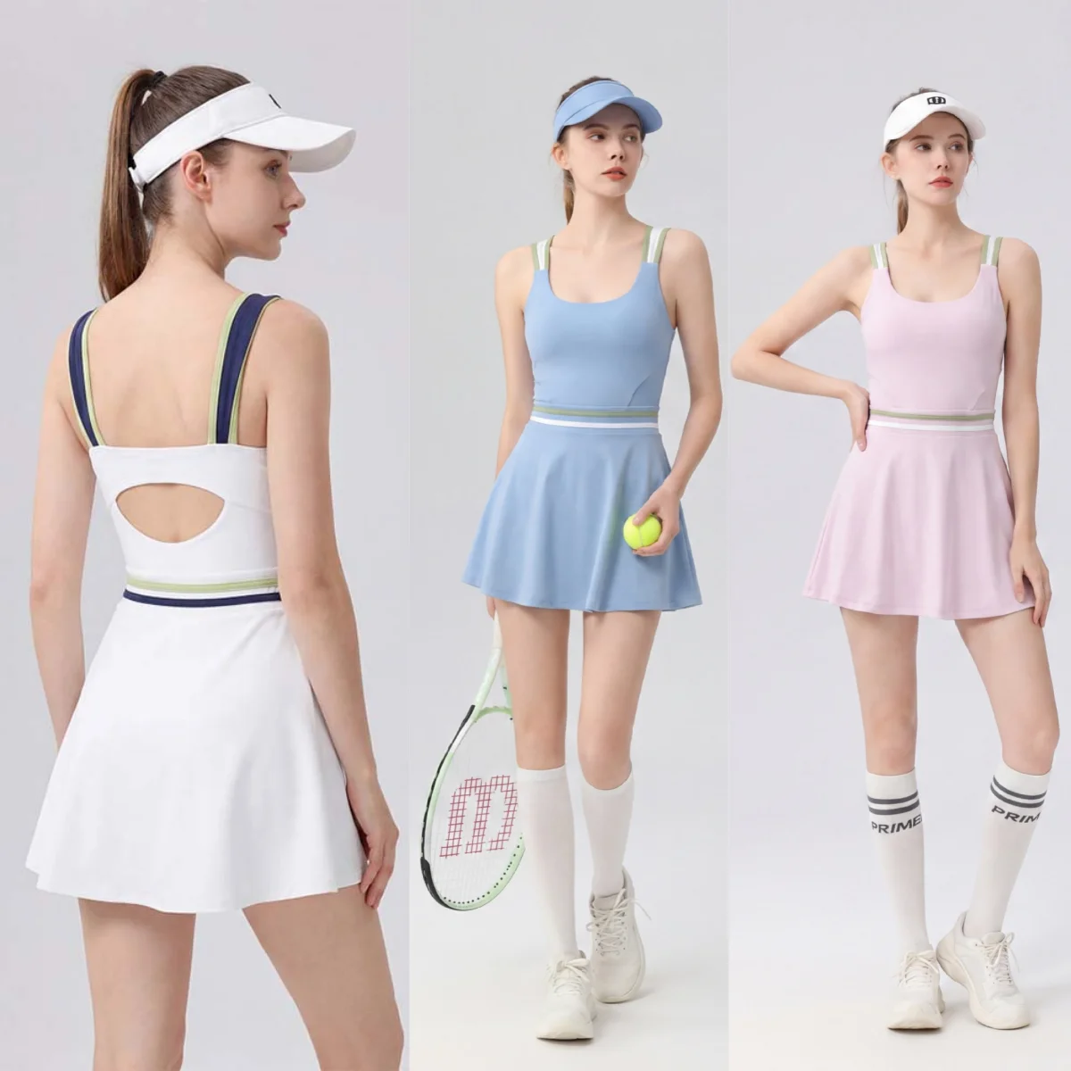 Summer contrasting sports dress women's tennis dress with chest pad + shorts breathable back yoga skirt outdoor fitness skirt
Summer contrasting sports dress women's tennis dress with chest pad + shorts breathable back yoga skirt outdoor fitness skirt