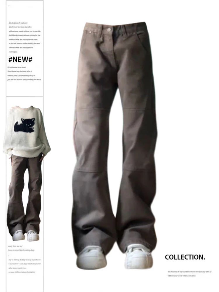 Women's Brown Jeans Baggy Y2k Vintage Korean Denim Trousers Harajuku High Waist Cowboy Pants 90s Aesthetic 2000s Trashy Clothes
Women's Brown Jeans Baggy Y2k Vintage Korean Denim Trousers Harajuku High Waist Cowboy Pants 90s Aesthetic 2000s Trashy Clothes